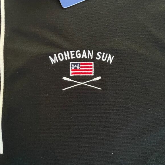 Mohegan Sun Rowing Pullover Shirt 1/4 Zip Mens Large Black Flag Sports New - Picture 4 of 10